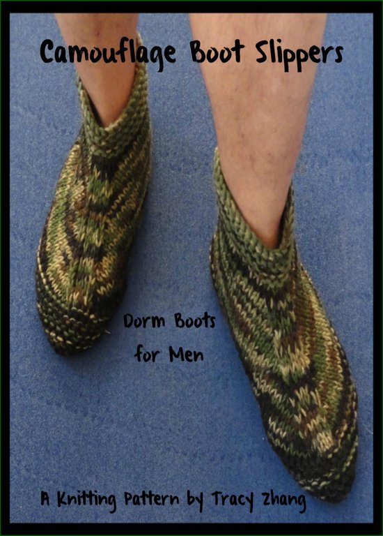 Camouflage Boot Slippers Dorm Boots for Men Knitting Pattern