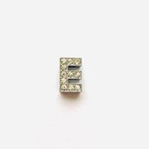 Metalen letter met zirkonia steentjes - Letter E - Personaliseer zelf