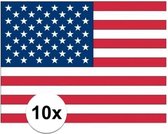 Amerikaanse vlag stickers 10 stuks - USA stickertjes