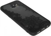 Mandala bloem hoesje zwart kunststof Geschikt voor Samsung Galaxy S7 Edge