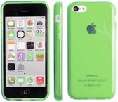 Gel Silicone Case Hoesje met achterkant Transparant Groen Green voor Apple iPhone 5C