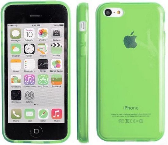 Gel Silicone Case Hoesje met achterkant Transparant Groen Green voor Apple iPhone  5C | bol.com