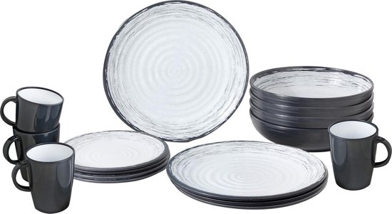 Bol Brunner 15 Cm – Design Gris Et Blanc, Parfait Pour Les Céréales, Les Soupes Ou La Décoration De Table