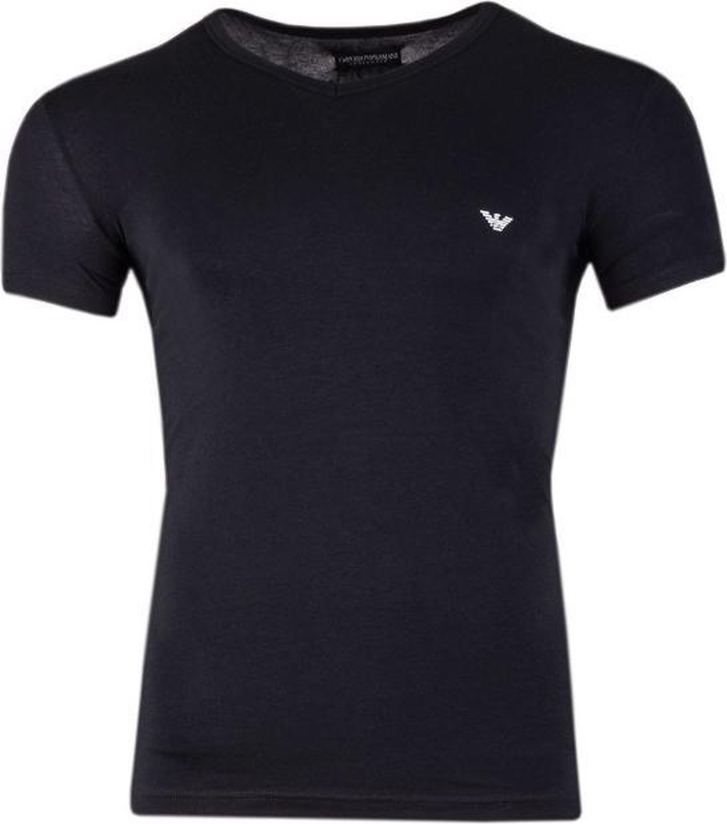 Emporio Armani Zwart T-shirt V-Neck-S