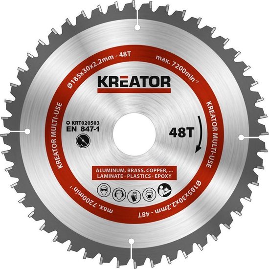 Lame de scie circulaire Kreator KRT020503 - Universelle - 185 mm - 48T |  bol.com