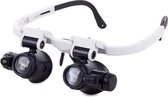 Loepbril met LED Verlichting - Loeplamp Vergrootglas / Loep Bril Met Lamp - Loupebril