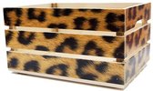 Caisse de bicyclette en bois à fourrure léopard