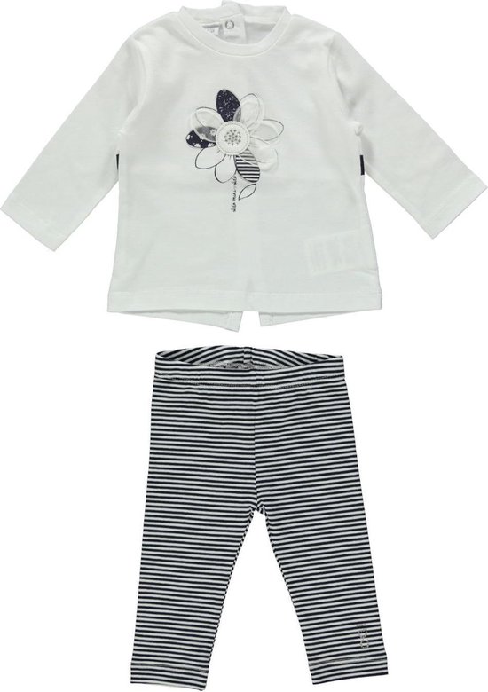 IDO Meisjes Kleding set - wit-donker blauw - Maat 86 | bol.com