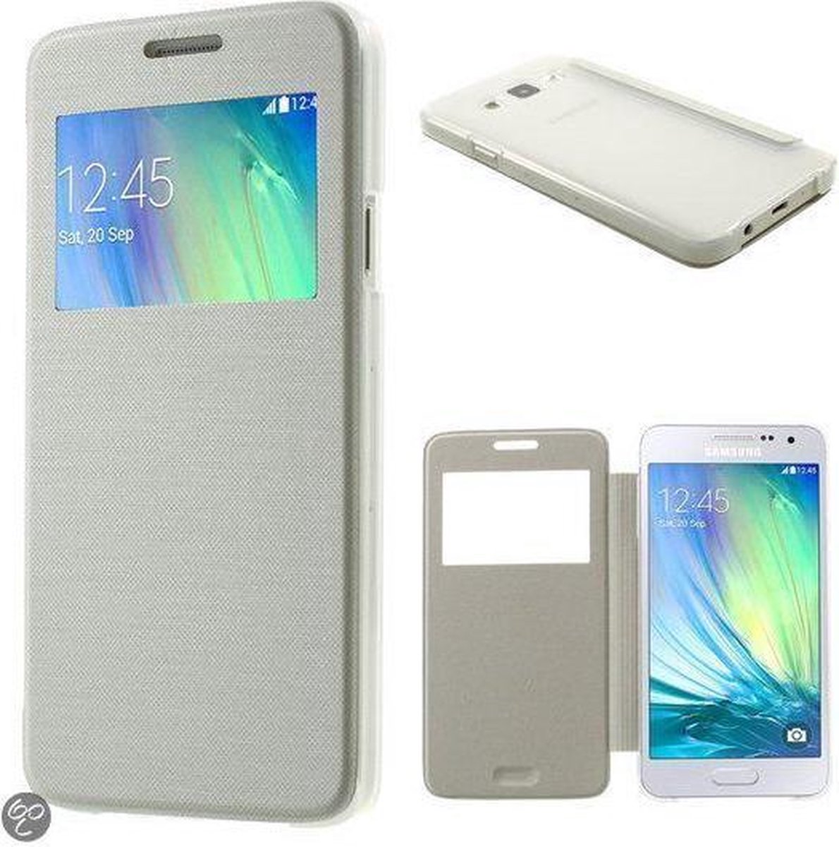 View cover wallet hoesje wit Samsung Galaxy A3