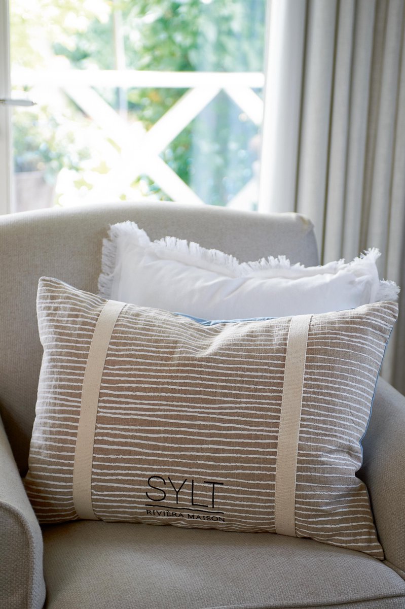 analyseren Stewart Island Loodgieter Riviera Maison Sylt Salty Shore Strap Pillow Cover - sierkussenhoes - 65x45  cm -... | bol.com