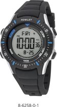 Nowley 8-6258-0-1 digitaal horloge 40 mm 100 meter zwart/ blauw