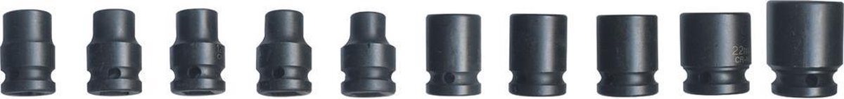 CriKo set van 10 doppen voor slagmoersleutel - CR/VA - 1/2" opname - 10 tot 24 mm
