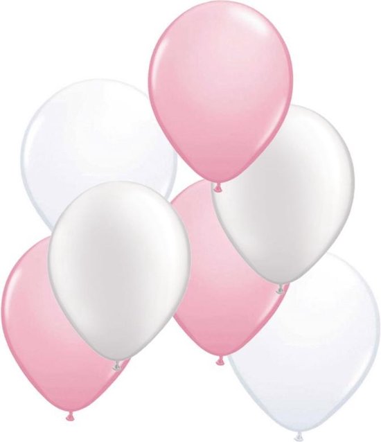 Gooey Verzamelen Voeding 100 ballonnen roze en wit | bol.com