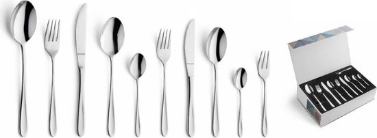 Amefa Felicity 42-delige Bestekset - All You Need Complete Set Bestek Voor 6 Personen Hammered Zilverkleurig Amefa Felicity 42-delige Bestekset - All You Need Complete Set Bestek Voor 6 Personen Hammered Zilverkleurig