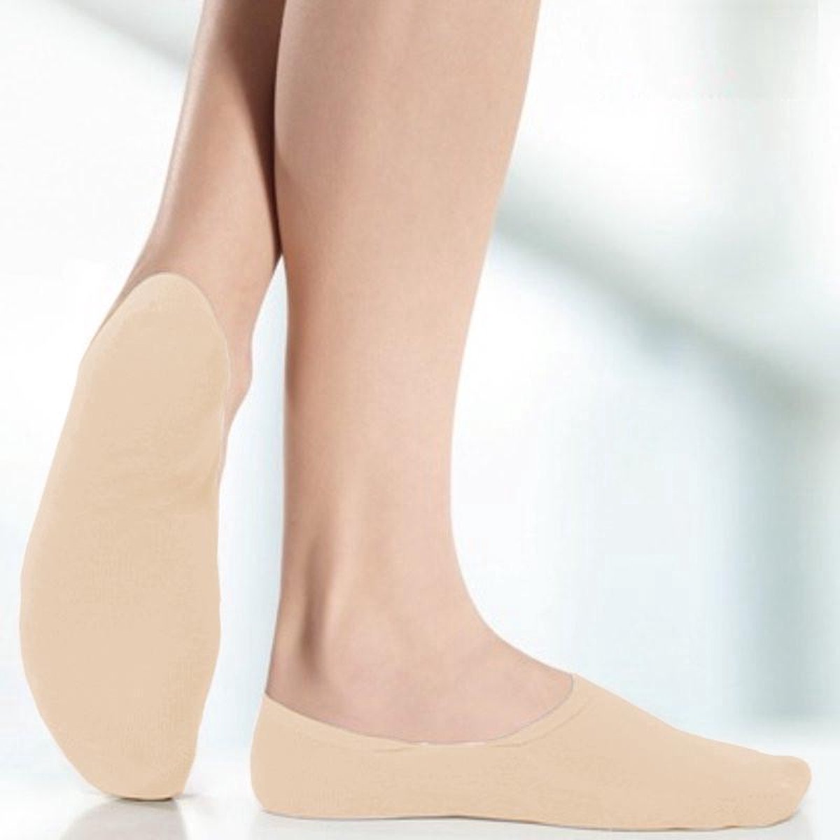 Janira Sport sneakersokken badstof kleur: zand maat: 35-40