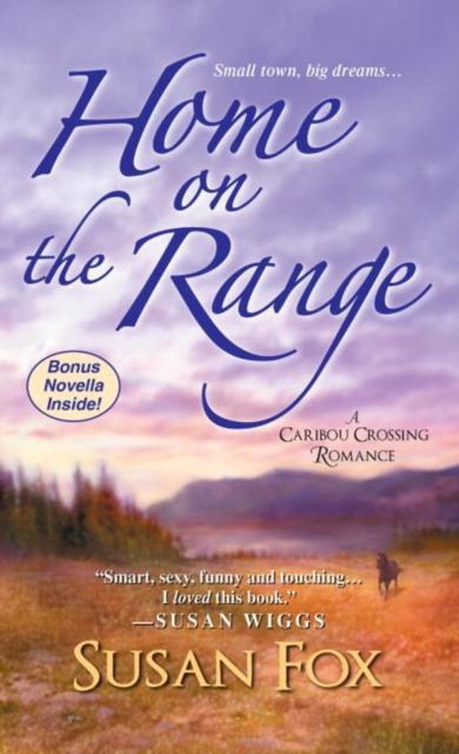 Boekcover met de titel 'Home on the Range', met een zonsonderganglandschap.