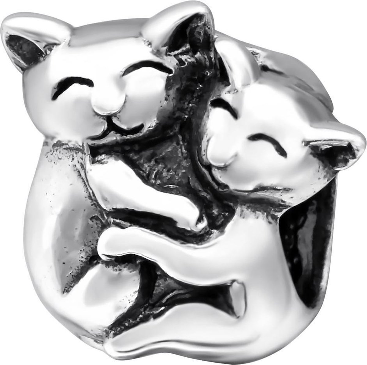 ontwerp droefheid Streng Knuffelende katten | Bedel | geschikt voor Biagi , Pandora , Trollbeads  armband | 925... | bol.com