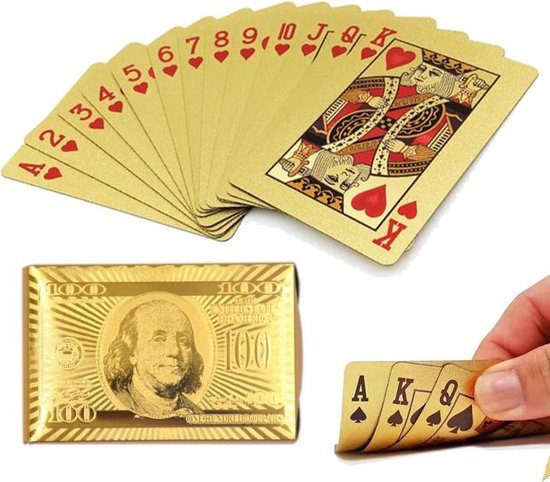 Luxe Gouden Speelkaarten | Golden Plastic Playing Cards | Geplastificeerde |