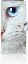 Geschikt voor Samsung Galaxy S9 Plus Bookcase Hoesje Witte Kat