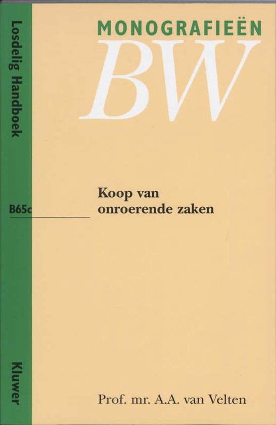 Cover van het boek 'Koop van onroerende zaken / druk 3' van A.A. van Velten