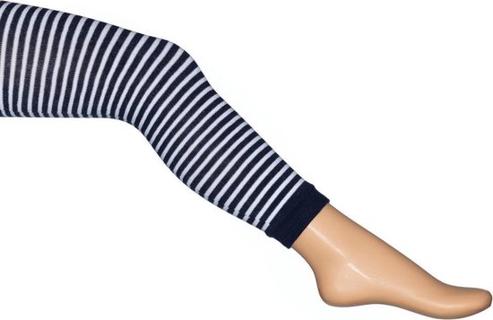 Bonnie Doon - Kinderen - Breton Stripe Legging - Donker Blauw/Light Blauw - maat 116-122
