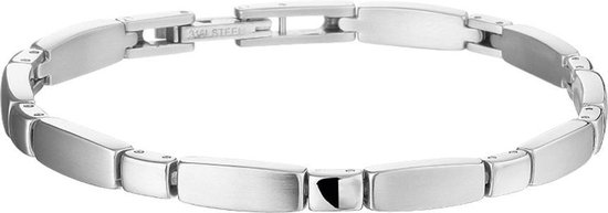 The Jewelry Collection Armband Poli/mat 5 mm 19 cm - Staal