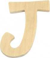 Houten letter J 6 cm