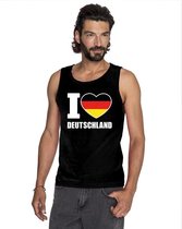 Zwart I love Duitsland fan singlet shirt/ tanktop heren XL