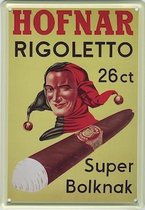 Hofnar Rigoletto reclame Super Bolknak sigaren - Metalen reclamebord - 30x20 cm