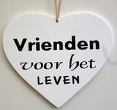 tekstbord Vrienden voor het leven wit