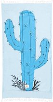Mycha Ibiza – strandlaken – strandhanddoek – kikoy – cactus – blauw – 100% katoen
