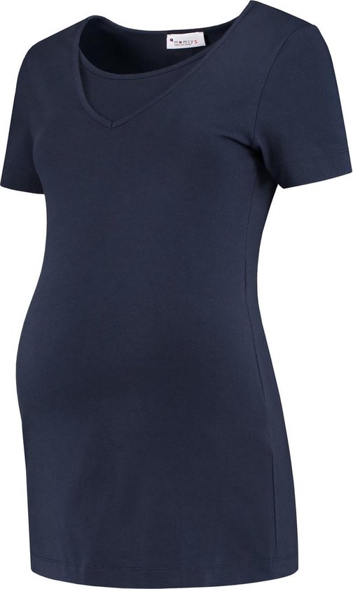 Mamsy Comfortabele Zwangerschaps Homewear Shirt Dark Blue(xs)
