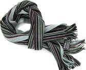 Heren Sjaals lines grijs multi color | 160 x 25 cm | Made in Holland