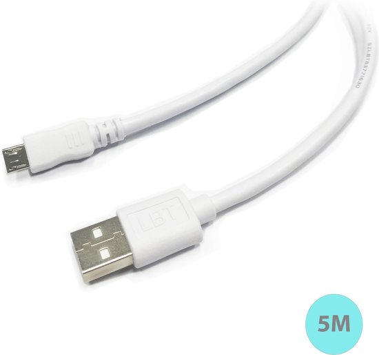 kofferbak Terugroepen regelmatig Micro USB kabel 5M |Samsung/HTC/Nokia/LG |Universeel QA-313 | bol.com