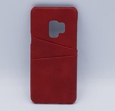Voor Samsung S9 - kunstlederen back cover / wallet rood