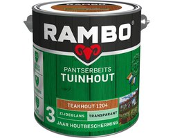 Rambo Pantserbeits Tuinhout Zijdeglans Transparant - Gelijkmatig Vloeiend - Teakhout - 2.5L