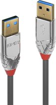 LINDY USB-kabel USB 3.2 Gen1 (USB 3.0 / USB 3.1 Gen1) USB-A stekker, USB-A stekker 1.00 m Grijs 36626