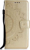 Shop4 - Samsung Galaxy J6 (2018) Hoesje - Wallet Case Mandala Patroon Goud