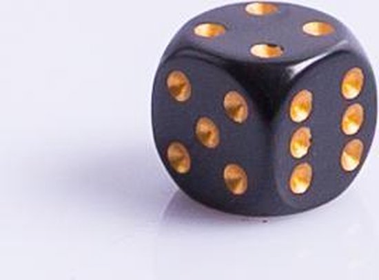 Onderling verbinden Stevenson Menagerry 6 Vlakken Dobbelsteen Zwart met Gouden Stippen 16mm Set van 12 | Games |  bol.com