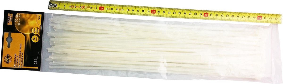 ELRO 50 stuks grote tie-wraps, kabelbandjes, trekbandjes. Groot 4,8 x 385 mm | ZEER STERK