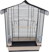 Cage à oiseaux cage à perroquet beige noir 61,5x41,5x79cm