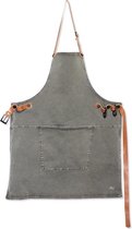 Schort Canvas grey-green, barbecue style