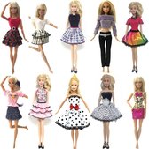 10 sets barbiekleding - Jurkjes, rokjes, topjes, trui en broek - Fashion set voor modepop zoals Barbie