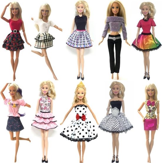 Ongebruikt bol.com | 10 sets barbiekleding - Jurkjes, rokjes, topjes, trui en DW-96