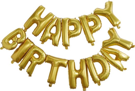 tv zeven nemen Gouden folieballonnen met letters 'HAPPY BIRTHDAY' (13 stuks) - Ballonnen  verjaardag... | bol.com