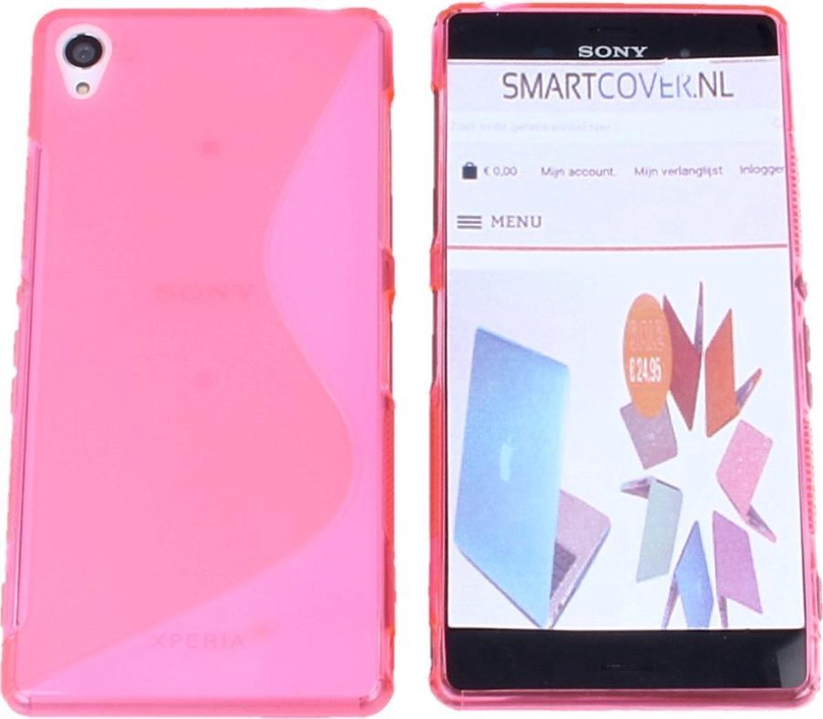 Sony Xperia XA S Line Gel Silicone Case Hoesje Transparant Neon Roze Pink