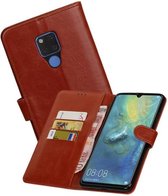 Zakelijke Book Case Telefoonhoesje Geschikt voor de Huawei Mate 20 X - Portemonnee Hoesje - Pasjeshouder Wallet Case - Bruin