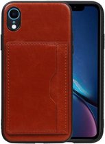 Staand Back Cover 1 Pasjes voor iPhone XR Bruin