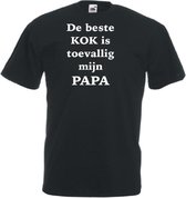 Mijncadeautje Unisex T-shirt zwart (maat L) De beste kok is toevallig mijn papa