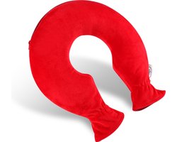 Kufl Rode PVC Nekkruik met Fleece Hoes en Rits - Afneembare Hoes - Geurloos - Grote Vulopening